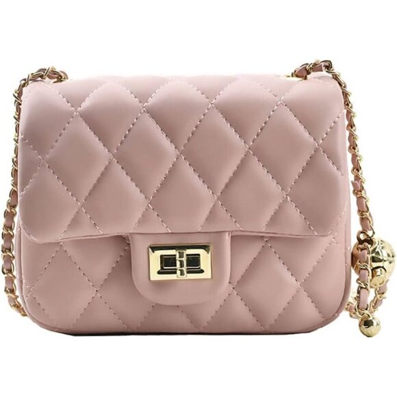 Leather Quilted Crossbody Purse Small Bag Women Stylish Gift - Picture 1 of 7